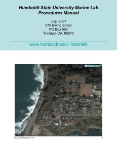 Humboldt State University Marine Lab Procedures Manual www