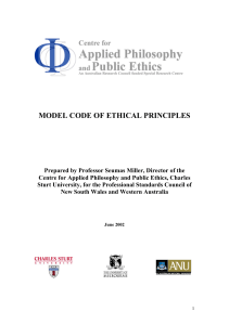 Model Code of Ethical Principles - Centre for Applied Philosophy