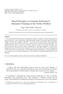 Moral Principles or Consumer Preferences? Alternative Framings of