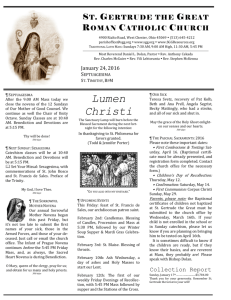 the Bulletin - St. Gertrude the Great