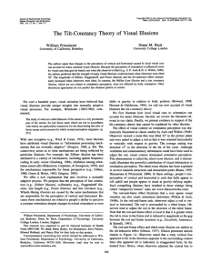 The Tilt-Constancy Theory of Visual Illusions