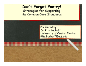 Don't Forget Poetry! - University of Central Florida
