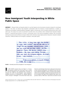 New Immigrant Youth Interpreting in White Public Space
