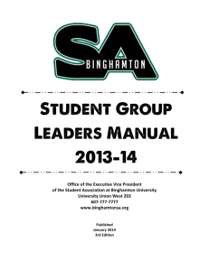 Student Group Leaders Manual 2013-14