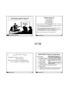 STOCKHOLDERS' EQUITY Think about it