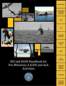 HSI and ESOH Handbook for Pre MS A JCIDS and AoA