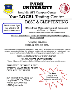 DSST &CLEPTESTING Your LOCAL Testing Center PARK