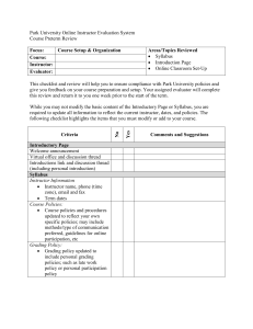 Tool 4 – Park University OIES