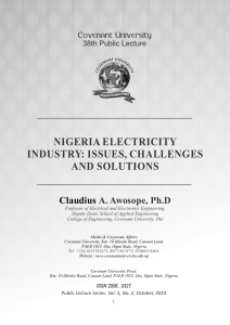 nigeria electricity industry: issues, challenges