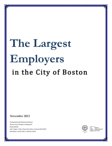 The Largest Employers in the City of Boston 2013