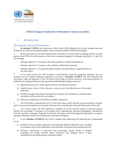 UNCCD impact indicator refinement: issues at stake.