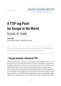 A TTIP-ing Point for Europe in the World Issues at stake