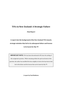TiVo in New Zealand: A Strategic Failure