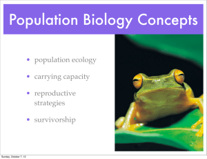 • population ecology • carrying capacity • reproductive strategies