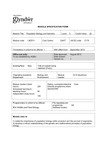 LND511 Population Biology and Genetics