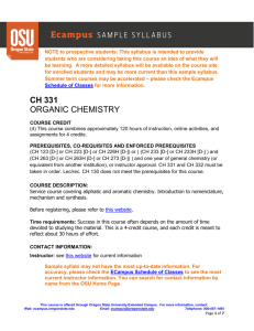 ch 331 organic chemistry - Oregon State University