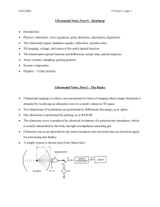 Ultrasound Notes, Part 0 – Roadmap • Introduction • Physics