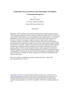 Competition and Performance in the Marketplace for Religion: A