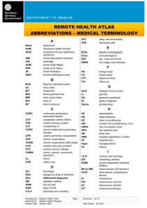 Abbreviations - Medical terminology