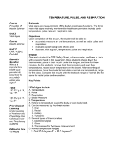 TEMPERATURE, PULSE, AND RESPIRATION