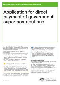 Application for direct payment of government super contributions