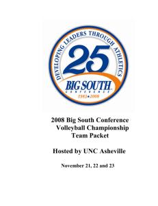 2008 Big South Conference Volleyball Championship Team Packet