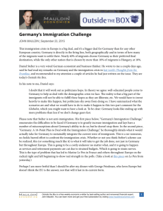 Germany's Immigration Challenge