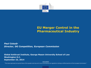 EU Merger Control in the Pharmaceutical Industry