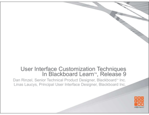 User Interface Customization Techniques In Blackboard LearnTM