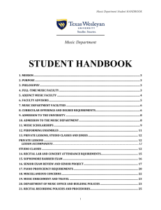 Music Department Student Handbook