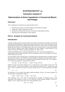 Determination of Active Ingredients in Commercial Bleach and Vinegar