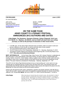 on the same page, ashe county's literary festival