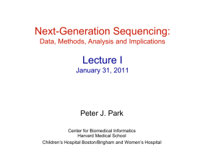 Next-Generation Sequencing: Lecture I