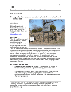 EXPERIMENTS Demography from physical cemeteries, “virtual