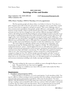 Sociology of Sex and Gender