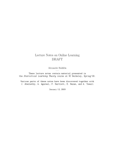 Lecture Notes on Online Learning