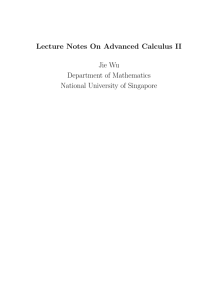 Lecture Notes On Advanced Calculus II