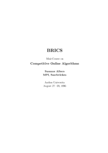 Lecture notes on competitive online algorithms.