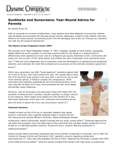 Sunblocks and Sunscreens: Year