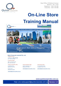 On-Line Store Training Manual