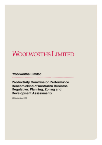 Woolworths Limited - Productivity Commission