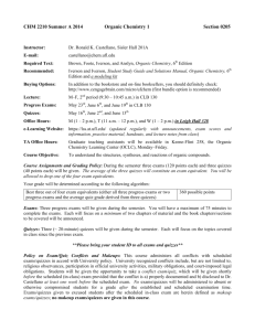 CHM 2210 A | Organic Chemistry I | Castellano