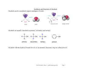 Synthesis and Structure of Alcohols