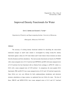 Improved Density Functionals for Water