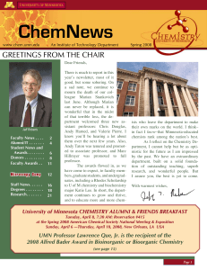 ChemNews - Department of Chemistry