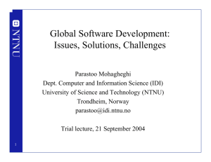Global Software Development - Department of Computer and
