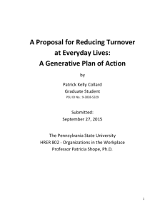 A Proposal for Reducing Turnover at Everyday Lives: A Generative
