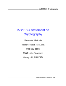 IAB/IESG: Cryptography