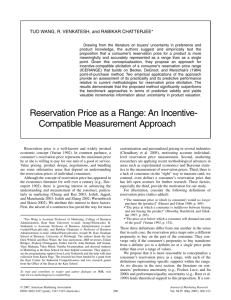 Reservation Price as a Range
