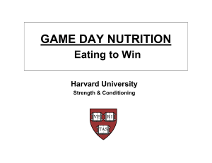 GAME DAY NUTRITION